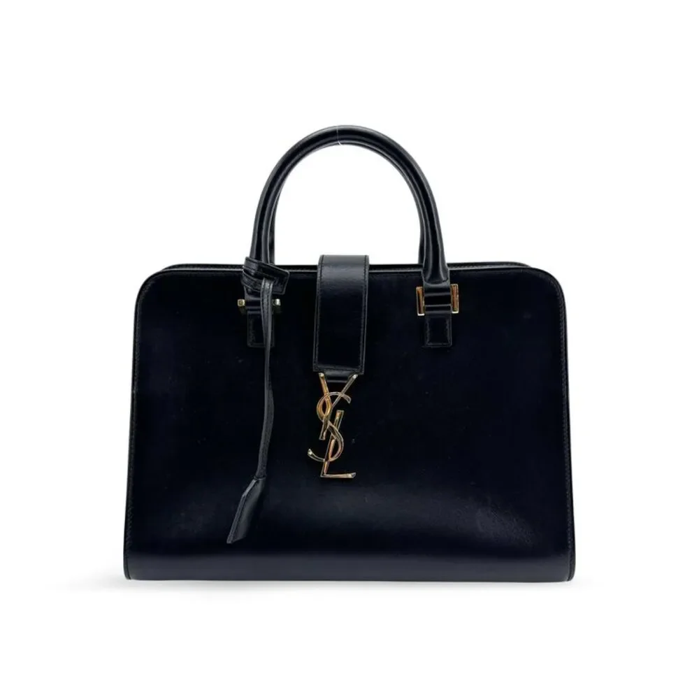 Saint Laurent Small Monogram Cabas Bag Black